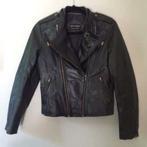 Black Genuine Leather Moto Jacket