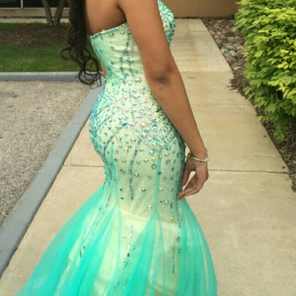 Beaded Bling Mermaid Gown - Picture 3 of 4