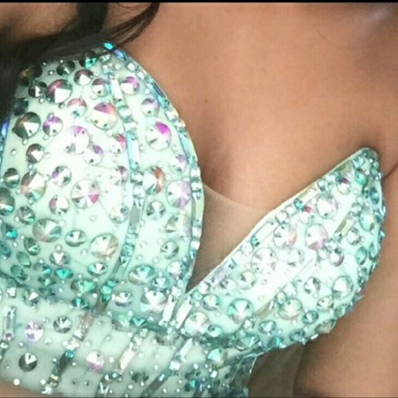 Beaded Bling Mermaid Gown - Picture 4 of 4