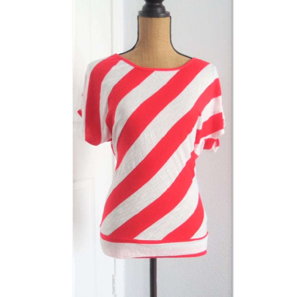 Red + White Stripes top