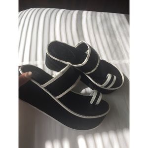 Black & White Platform Sandals