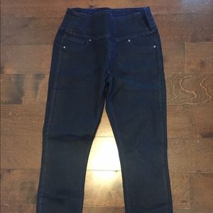 high waisted dark wash jean