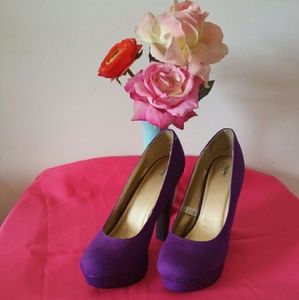 Purple platform heels