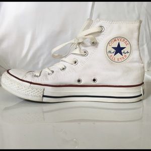 White Converse high tops