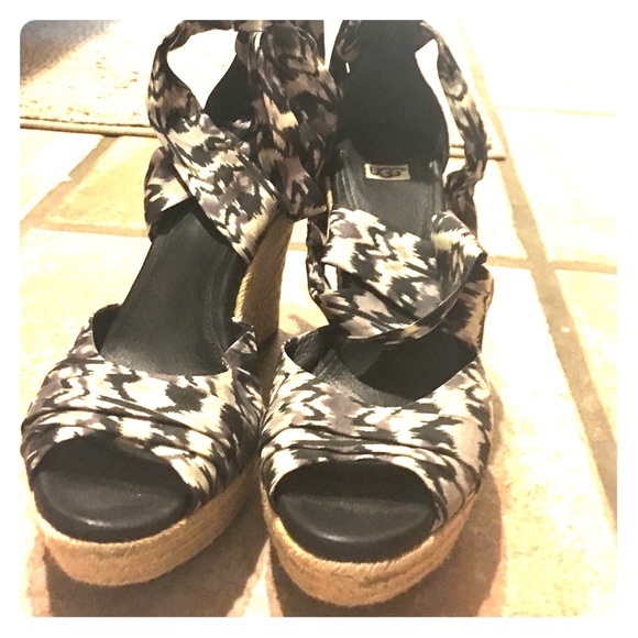 UGG wedges with silk lace ups