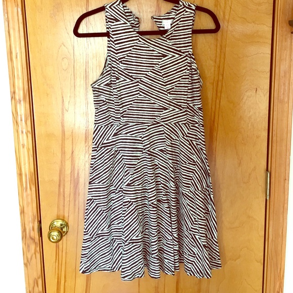 Black and white fit and flare dress