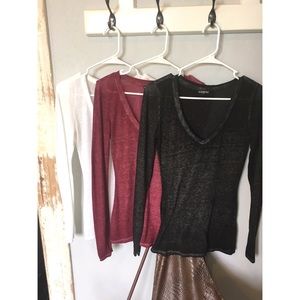 Lot of Sheer Long Sleeve Express Tops