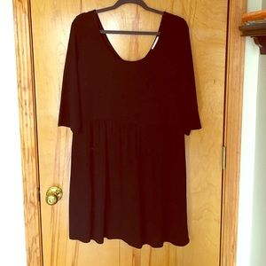 Scoop back black dress fit and flare