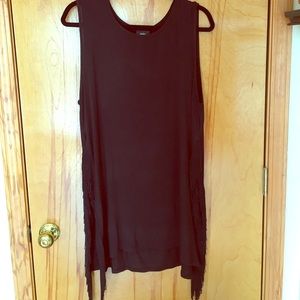 Fringe sides black tunic