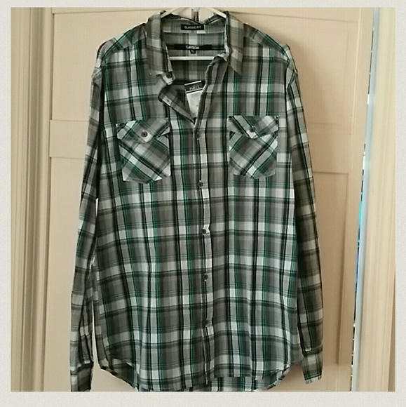 Mens button up long sleeve shirt