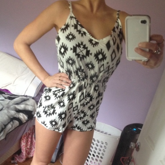 Black and white romper
