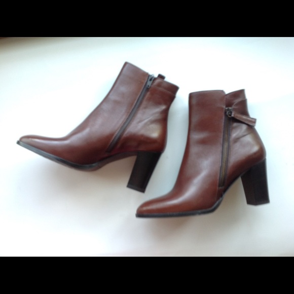 NEW SESTO MEUCCI calf leather brown ankle boot 7-8 - Picture 4 of 5