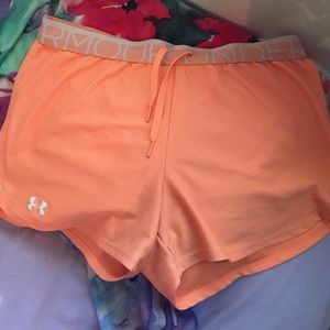 peach under armour shorts!
