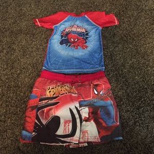Kids Spider Man swim suit & rash guard