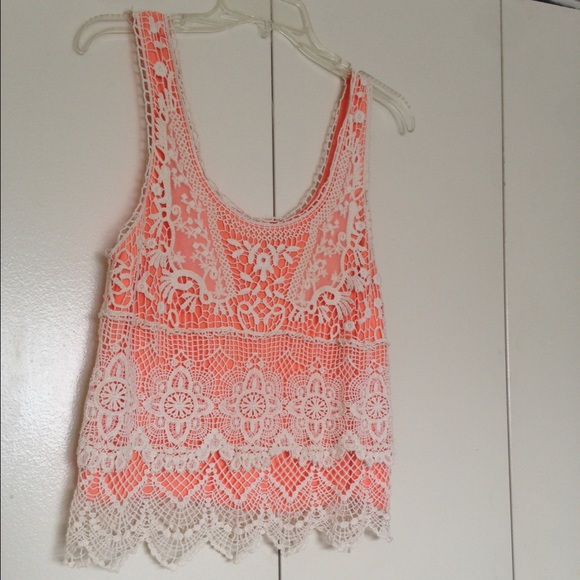 Lace and sheer tank