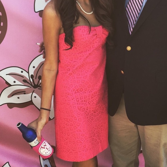 Lilly Pulitzer strapless pink dress *HEMMED*