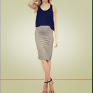 LOFT gray slide-on pencil skirt NWT