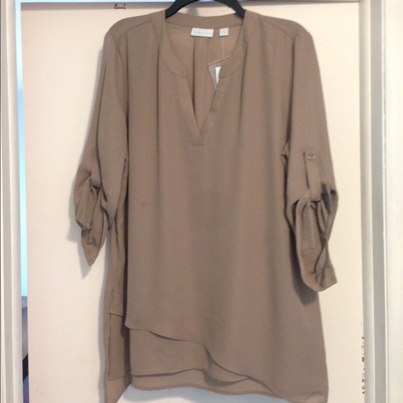 NWT flowy beige top