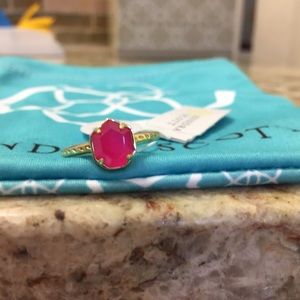 Kendra Scott Calvin ring - pink agate size 6