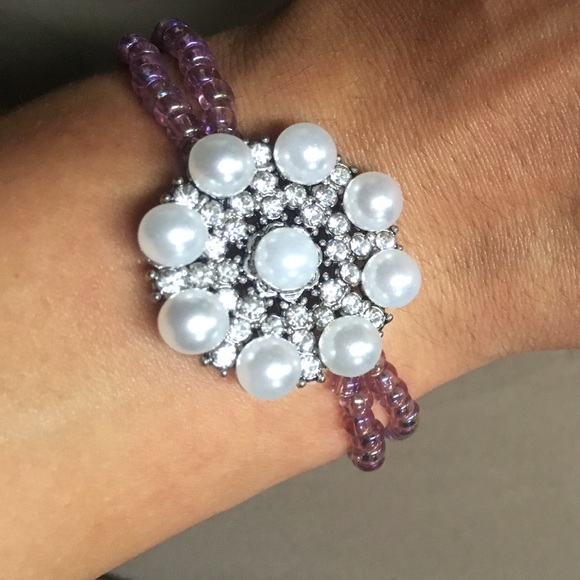 Rhinestone embellished rhinestone bracelet