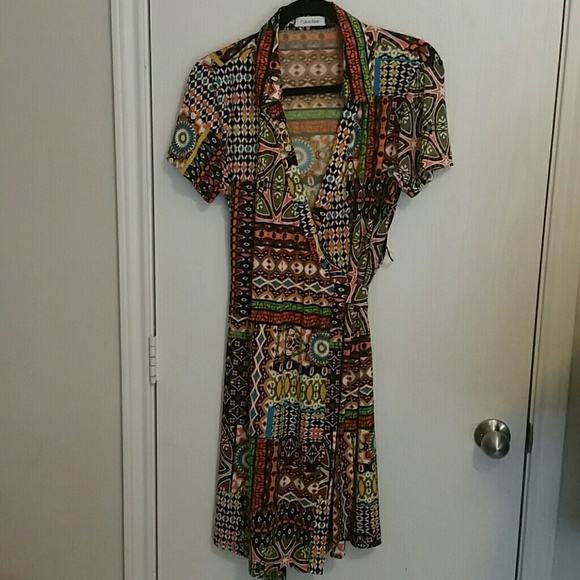 Bright Calvin Klein Wrap Dress