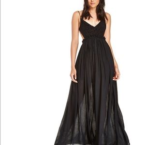 Crochet top backless maxi