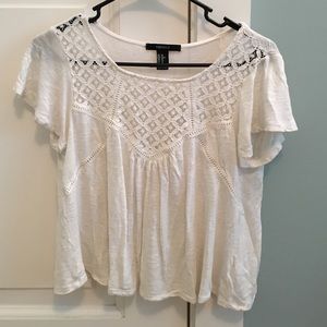 cute lace cream crop top