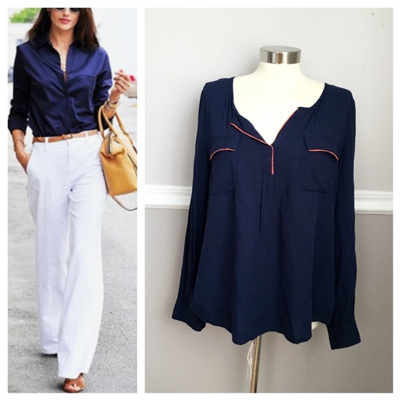 Cupio Tops - Navy Blue Shirt