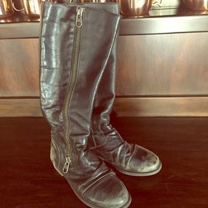 Steve Madden Distressed Boots with Full Zip