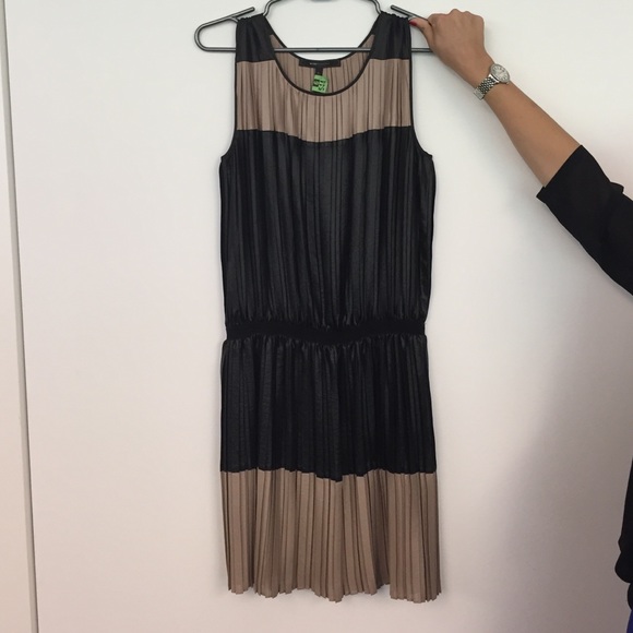 BCBG Max Azria Color Blocked pleated dress