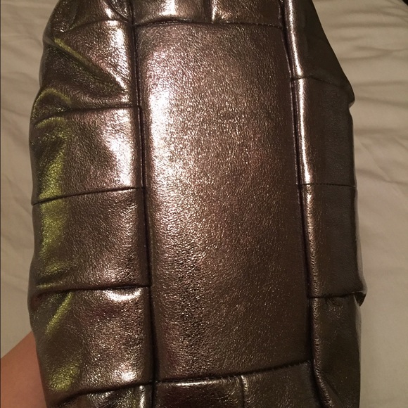SOLD Coach Metallic Gunmetal Leather Maggie - Picture 3 of 4