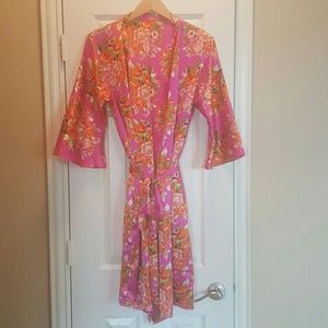 Floral Silky Bathrobe