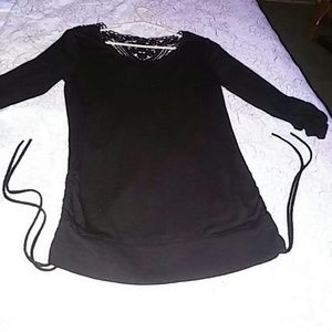 3/4 sleeve black blouse