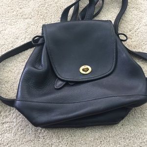 Black coach back pack style bag