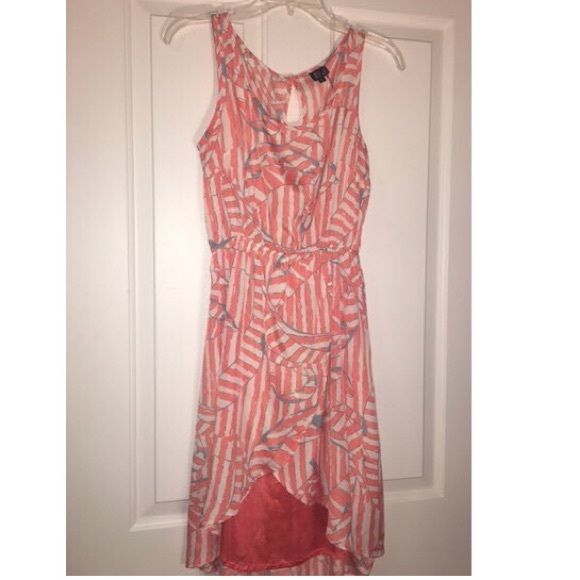 Coral, nautical high low dress