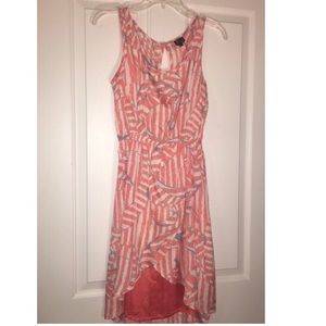 Coral, nautical high low dress