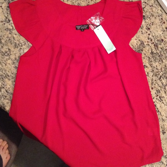 Red cap sleeve Papermoon blouse