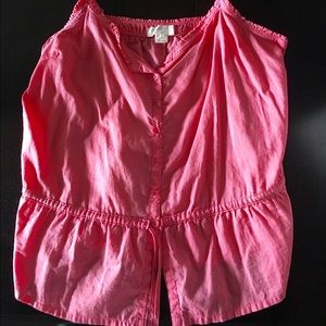 Pink button up tank