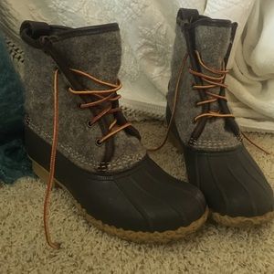 Gray Wool Bean Boots