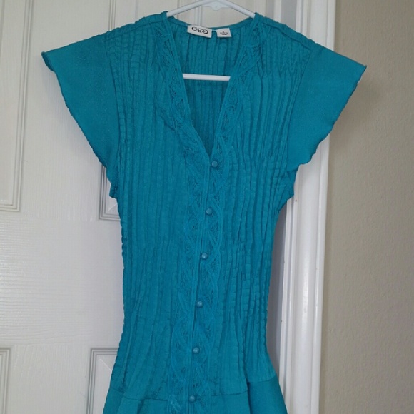 Teal blouse - Picture 2 of 2