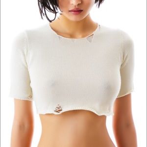 UNIF LIV CROP TOP - CREAM - XS