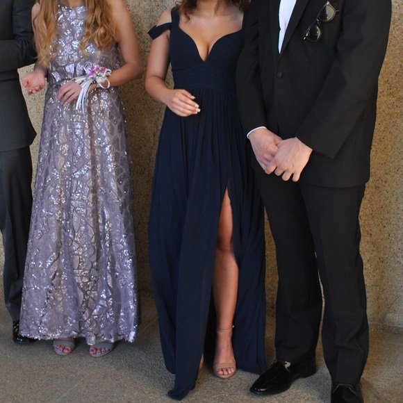 Navy blue Bariano Prom dress