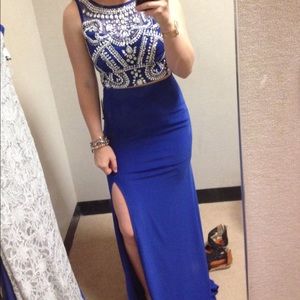 Blue 2-piece prom dress