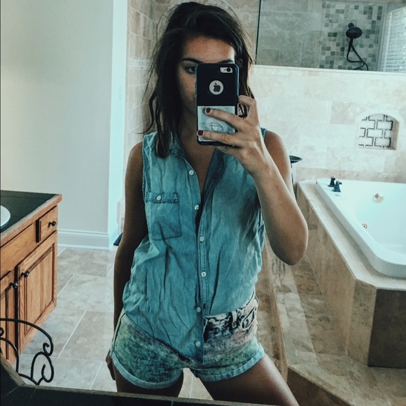 denim button down shirt