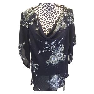 Dressy black floral blouse