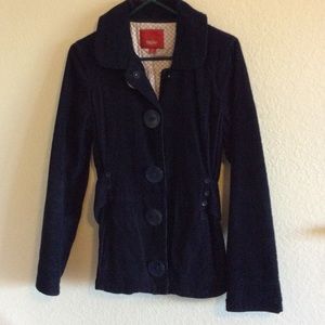 Navy corduroy pea coat