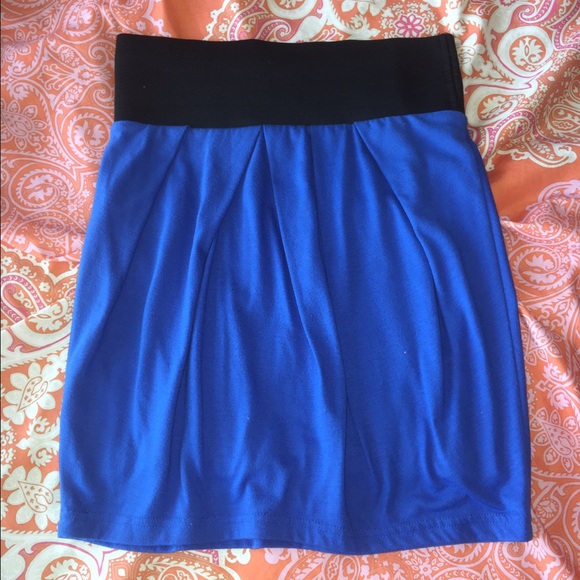 Blue high waisted tulip pencil skirt