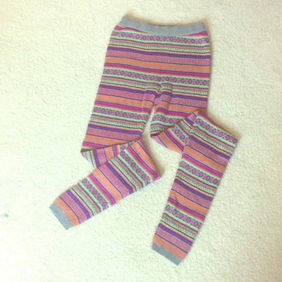 Super cozy multi color knit leggings