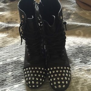 madden girl lace up studded boots