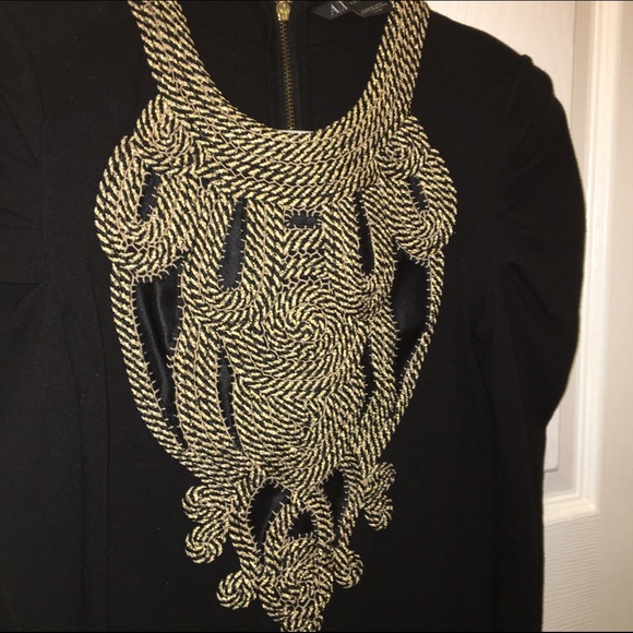 Black and gold embroidered Dress💎 - Picture 2 of 4